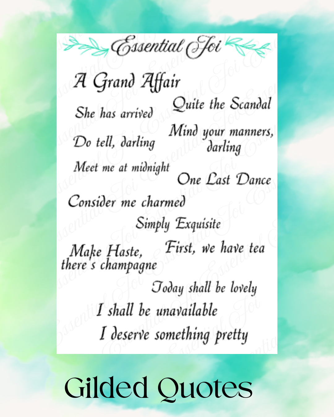 Gilded Quotes Sticker Sheet