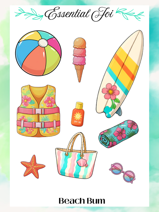 Beach Bum Sticker Sheet