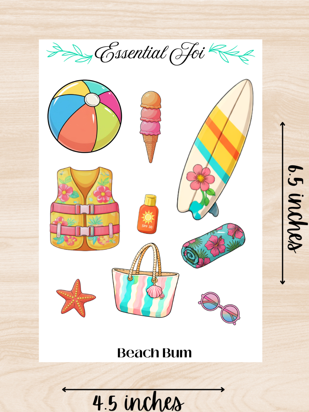 Beach Bum Sticker Sheet