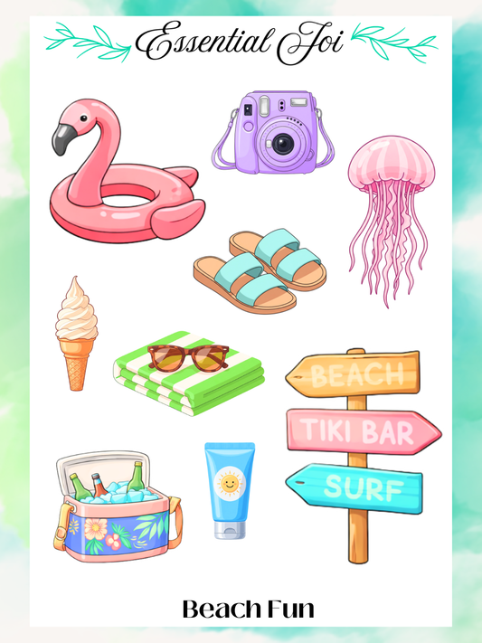 Beach Fun Sticker Sheet