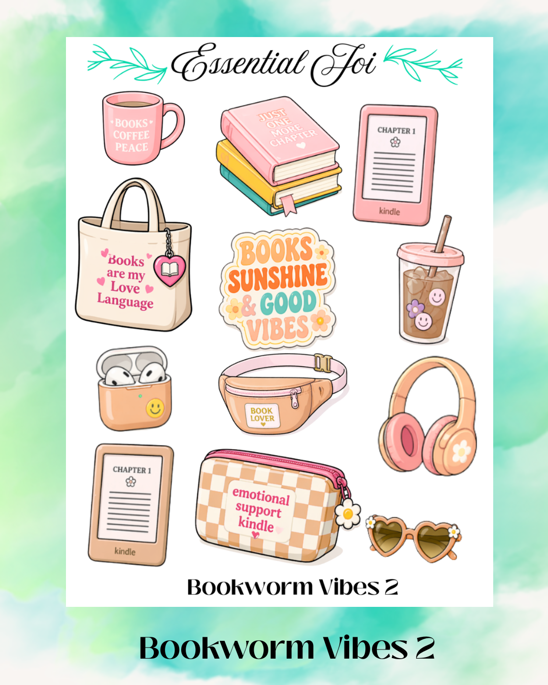 Bookworm Vibes 2 Sticker Sheet
