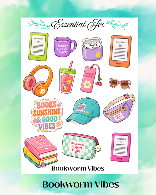 Bookworm Vibes Sticker Sheet