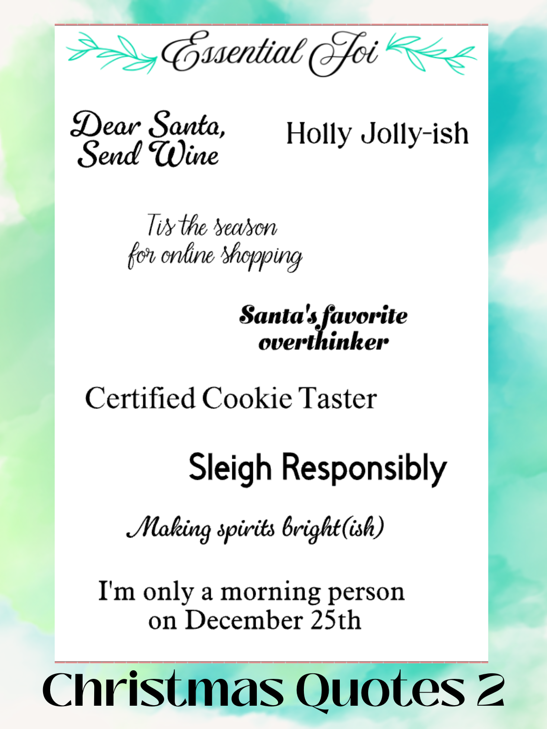 Christmas Quotes 2 Sticker Sheet