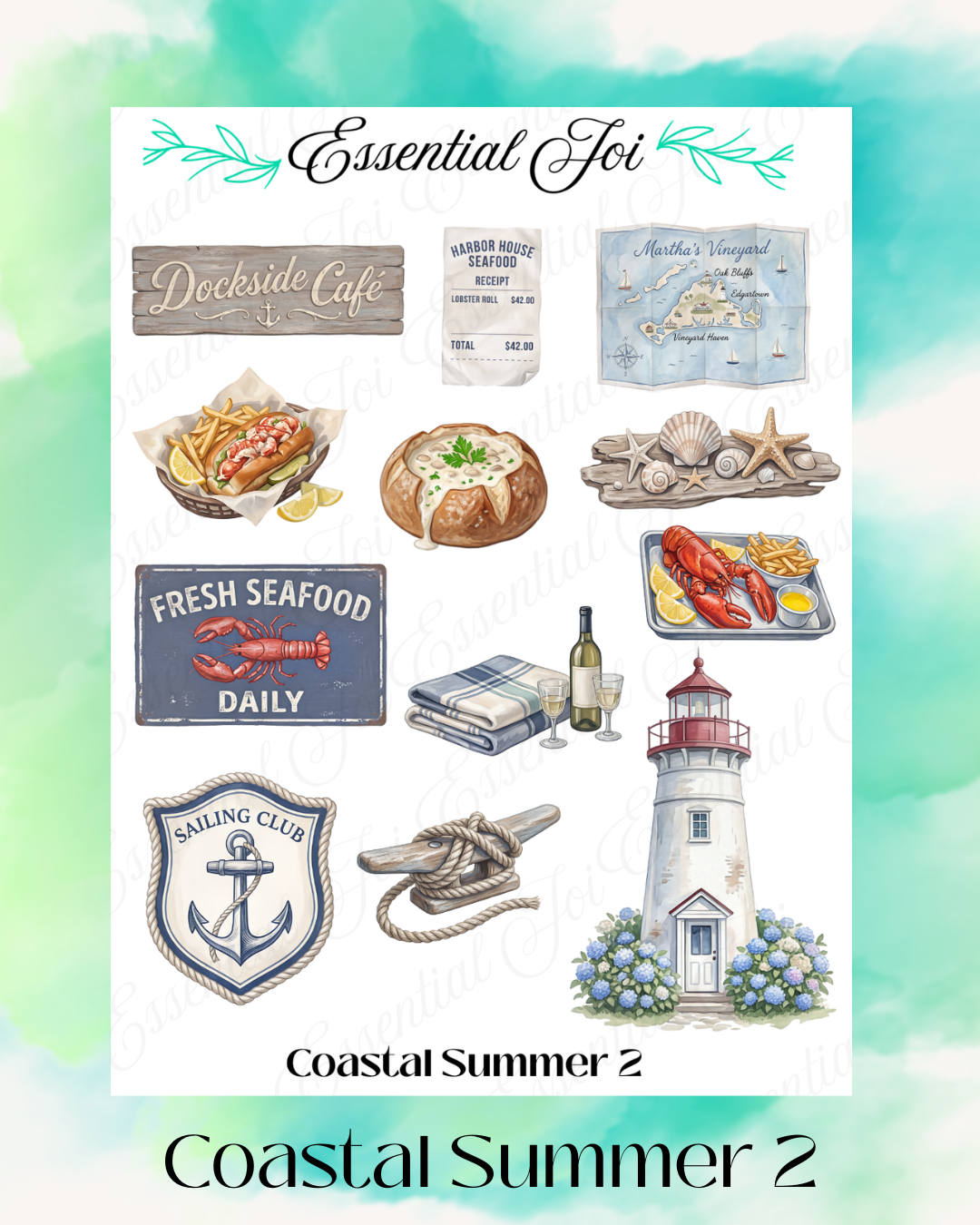 Coastal Summer 2 Sticker Sheet
