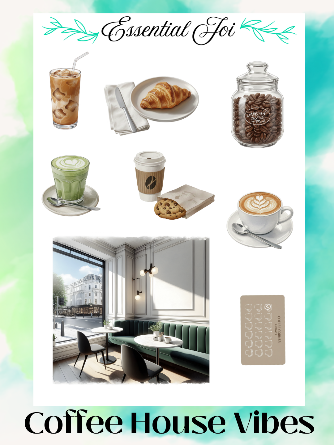 Coffee House Vibes Decorative Sticker