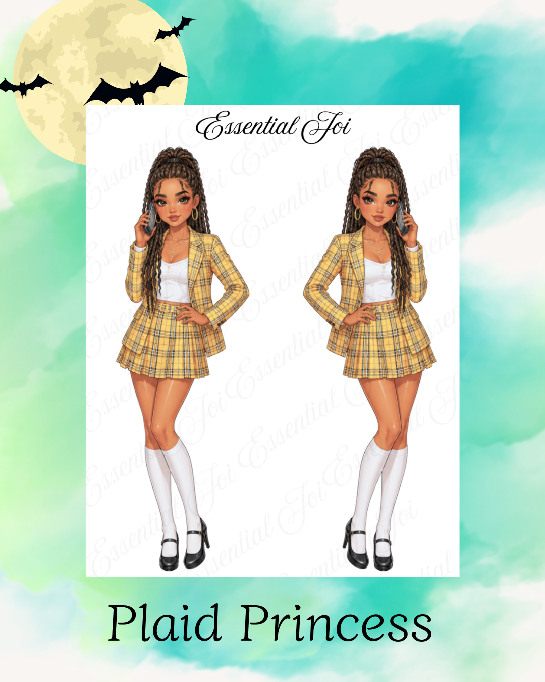 Plaid Princess Doll Stickers