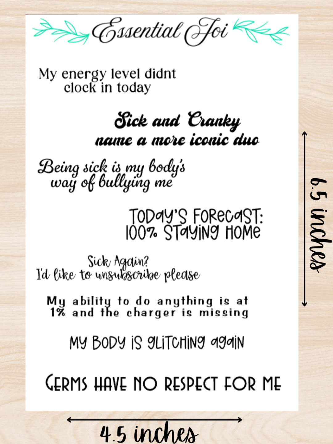 Virus Vibes Quote Sticker Sheet