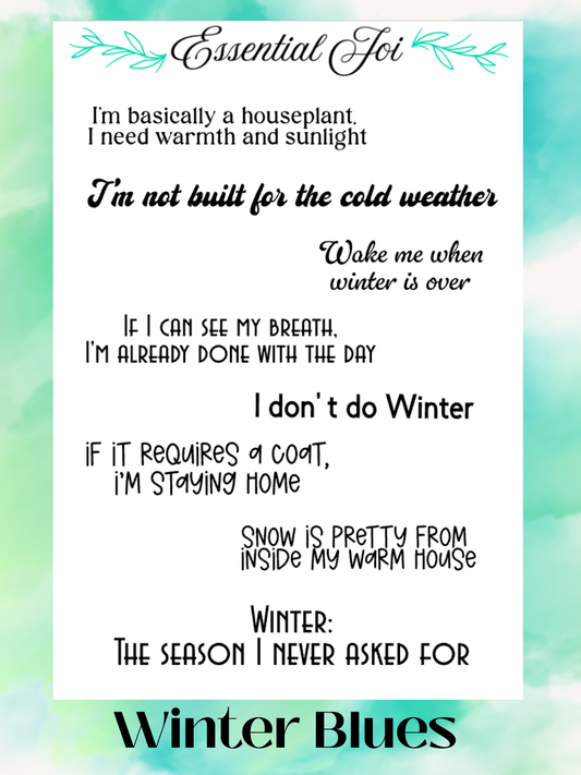 Winter Blues Quotes Sticker Sheet